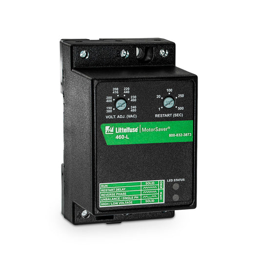 SymCom MotorSaver 3-Phase Voltage Monitor, Model 460-L, 190-480V, Fixed Unbalance and Trip Delay, DIN Rail Mount