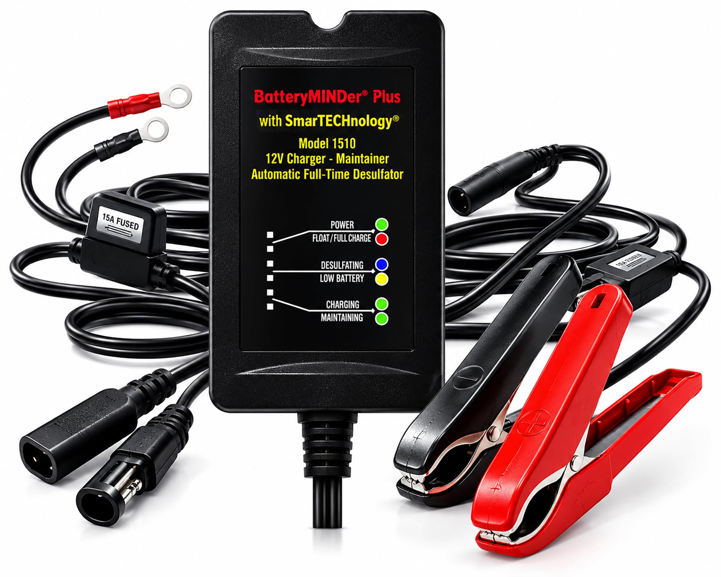 BatteryMINDer 1510 12 Volt-1.5 Amp Smart Battery Charger, Maintainer & Desulfator, Automatic Trickle Charger for Car, Motorcycle, Marine Batteries Ideal for Winter & Long-Term Storage