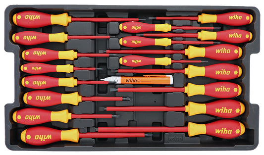 Wiha Insulated Screwdriver Tray Set, 19-Piece Professional Tool Kit