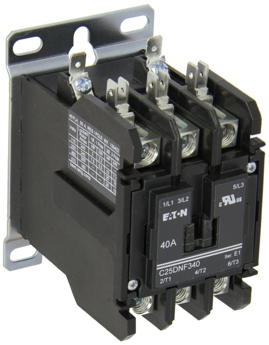 Definite Purpose Magnetic Contactor, 120V AC, 3 P, Non-Reversing, 3 Phase, Quick Connect - 1 Each