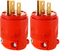 Leviton 515PV-OR 15 Amp, 125 Volt, Grounding Plug, Orange (Pack of 2)
