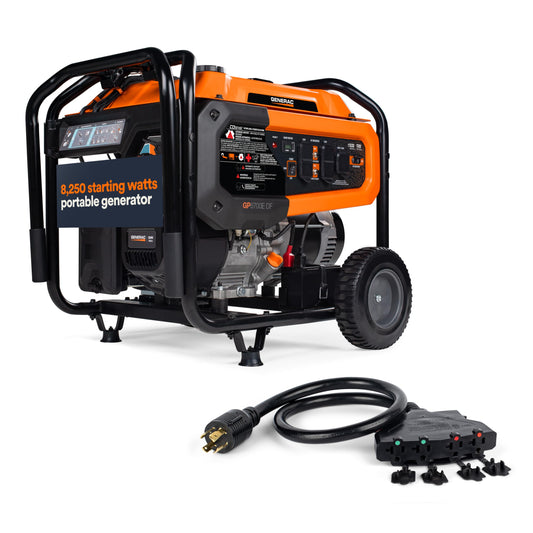 Generac 8,250 Starting Watt Dual Fuel Portable Gas Generator Electric Start