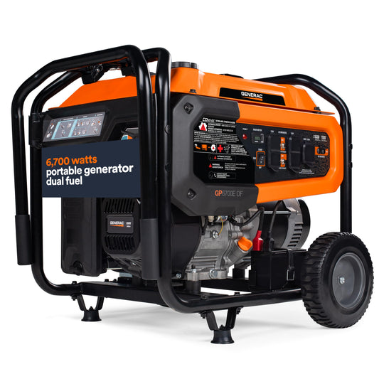 Generac 8,250 Starting Watt Dual Fuel Portable Gas Generator Electric Start