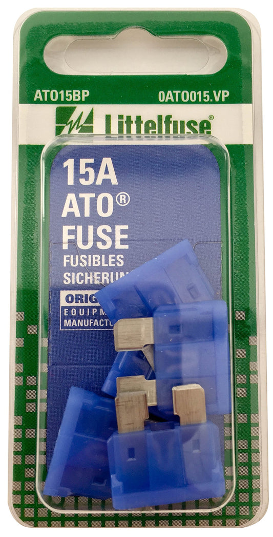 Littelfuse ATO15BP ATO 257 Series Fast-Acting Automotive Blade Fuse - Pack of 5