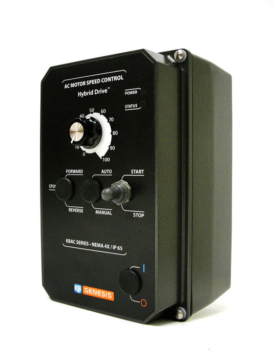 KB ELECTRONICS 9987 0-208/230 VAC Output, 1 HP (0.75 KW), 115/230 VAC, 14.4/8.1 AMP, 50/60 HZ, Drive, Inverter, KBAC Series, KBAC-24D Black, NEMA-4X, Single Phase